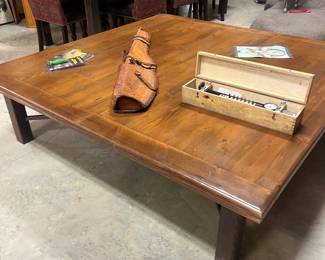 Custom made pine & steel coffee table