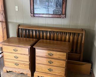 Queen bed, nightstands