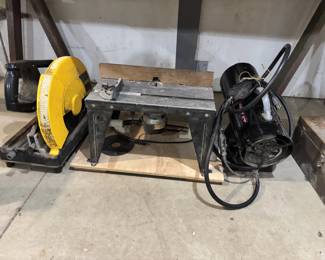 Tile saw, router table, propane heater