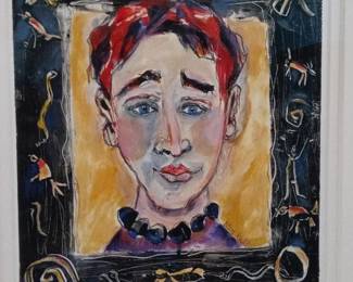 Portrait of a Woman with Red Hair and Blue Eyes by Nina K.