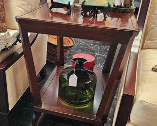 Vintage Mahogany TwoTier Side Table with Flared Legs