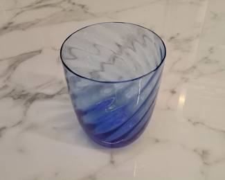 Artisan Blue Swirl Glass Tumbler Set