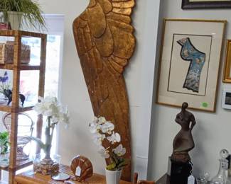 Monumental Gilt Wood Architectural Wings