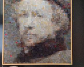Contemporary Photomosaic Textile Portrait