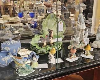 vintage Llardro, Wedgewood and German porcelain birds