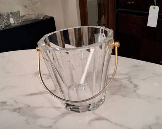 Baccarat Crystal Ice Bucket with Karat Gilt Handle