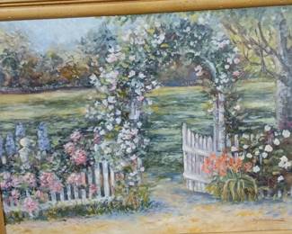 Floral Garden Landscape Painting by B.J. Berdlin