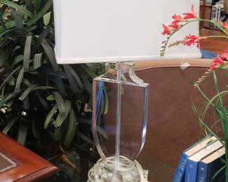 Modernist Lucite ShieldForm Table Lamp