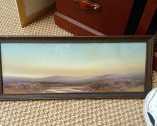 Landscape Painting of Heather and Water by Herbert Tomlinson