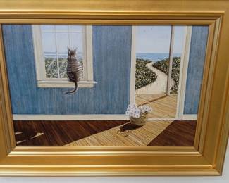 James H. Cromartie Coastal Cat Painting