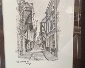 The Shambles, York Original Drawing by Brian Lewis