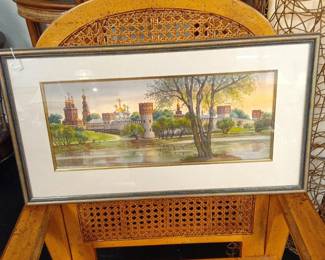 Novodevichy Convent Watercolor Painting by N. Nesterov
