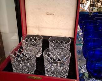 Cartier Vintage Crystal Tumbler Set in Presentation Box