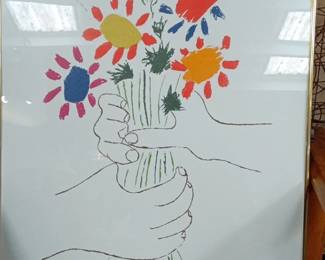 Pablo Picasso Hand with Bouquet Collotype Print