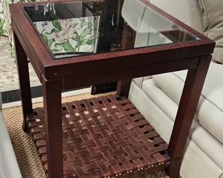 Mulholland Brothers Leather Home Collection Woven End Table