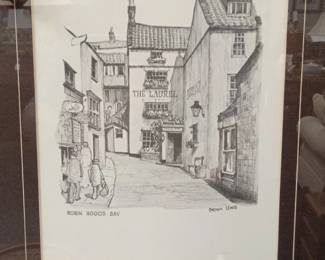 Robin Hoods Bay Print by Brian Lewis, featuring The Laurel Inn