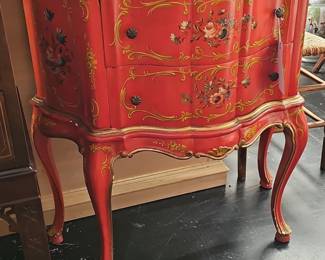 Italian Rococo Style Painted Bombe Commode