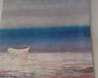 Seascape with Rowboat Oil Painting by Kemp