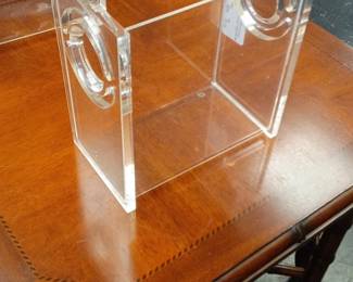 Vintage Lucite Tissue Box Holder with Circular Cutouts