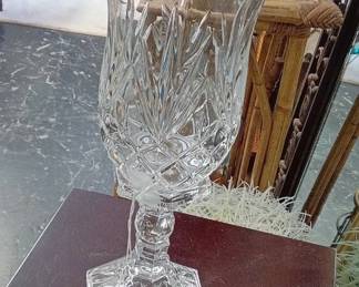 Godinger Lexington Cut Crystal Hurricane Candle Holder
