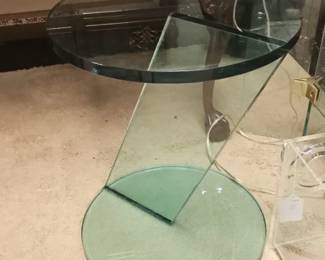 Postmodern ZBase Glass Side Table
