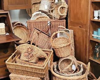 Wicker and Rattan Baskets Handwoven