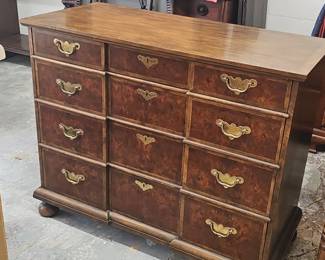 Baker Furniture Burl Walnut Bachelor Chest
