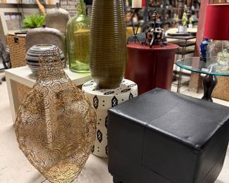 Accent tables and home decor, large floor vases