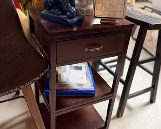 Stool accent table with drawer
