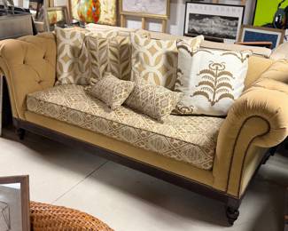 Eclectic couch sofa button tufted