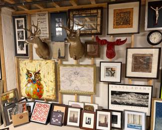 Framed art, mixed media photographs