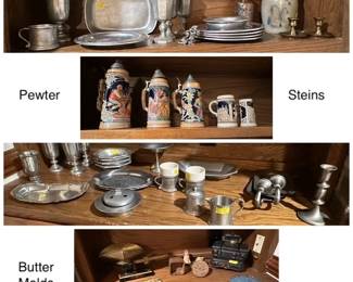 Pewter, Steins, Butter Molds