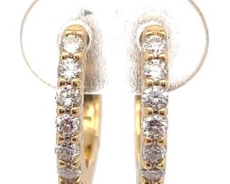 NEW! 0.51 Carat Diamond Huggie Hoop Earrings