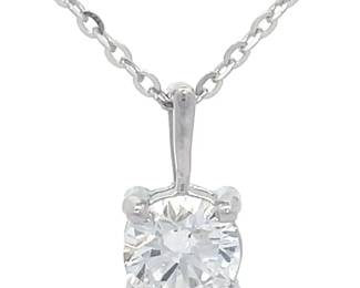 0.50 Carat Diamond Solitaire Pendant Necklace