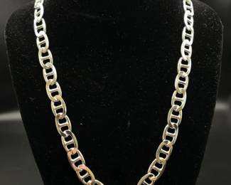 NEW! Sterling Silver 8mm BOLD Shiny Mariner Link Chain 22" Necklace, Heavyweight 61.20 Grams!