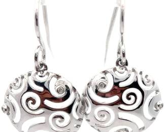 Natural Diamond Oceanic Swirl Drop Earrings