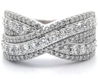 1.50 Carat Diamond Cross-Over X Ring