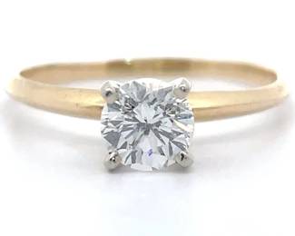 1.00 Carat Natural Diamond 14K Yellow Gold Solitaire Ring