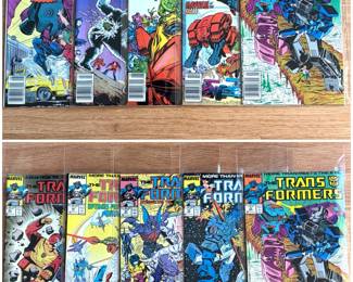 A collection of vintage The Transformers comic books published by Marvel Comics during the 1980s. 