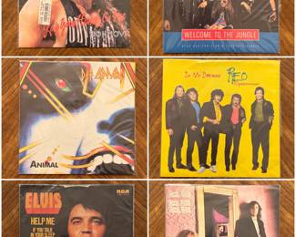 Vintage classic rock 7” 45 vinyl record albums 