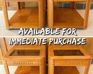 Oak end tables $80 for the pair — call or text for more pictures/information 