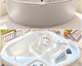 Hot Spring Solana TX two-person plug-and-play corner hot tub