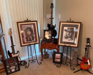 Rock N Roll Autograph Guitars Alice Cooper Paul Stanley COA PSA DNA