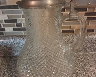 Claret jug with pewter lid