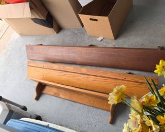 Wooden shelves
