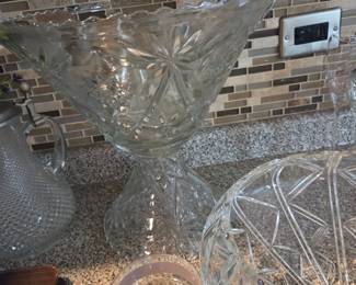 Vintage glass punch bowl