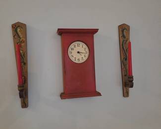 Folk art clock and candle scones