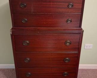 vintage mahogany chest on chest dresser
