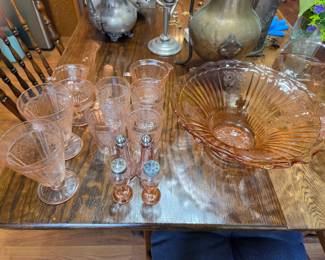 Pink depression glass