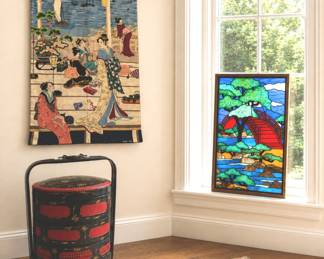 Japanese needlepoint Stain glass Wedding basket